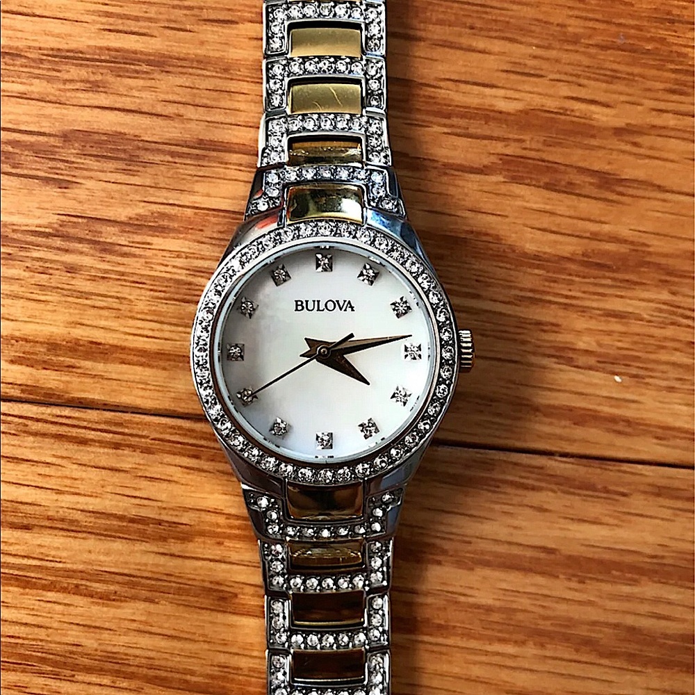 Bulova two tone Womens watch with diamonds